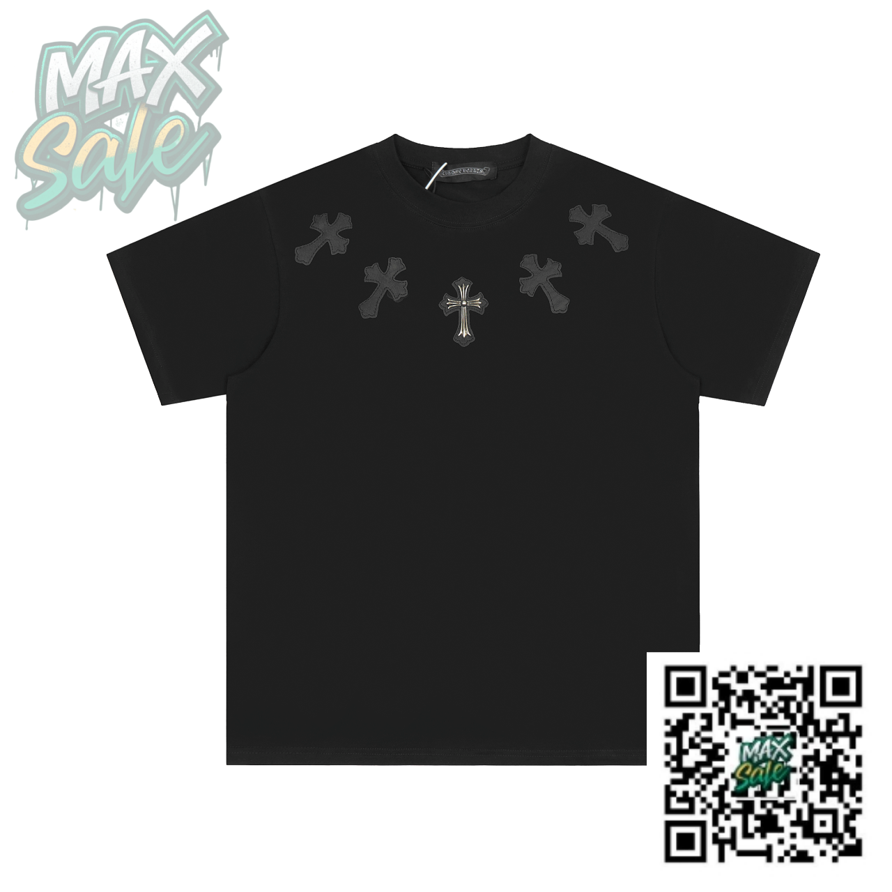 Chrome Hearts x MAX Sale Rainbow Cross T-Shirt White - 5