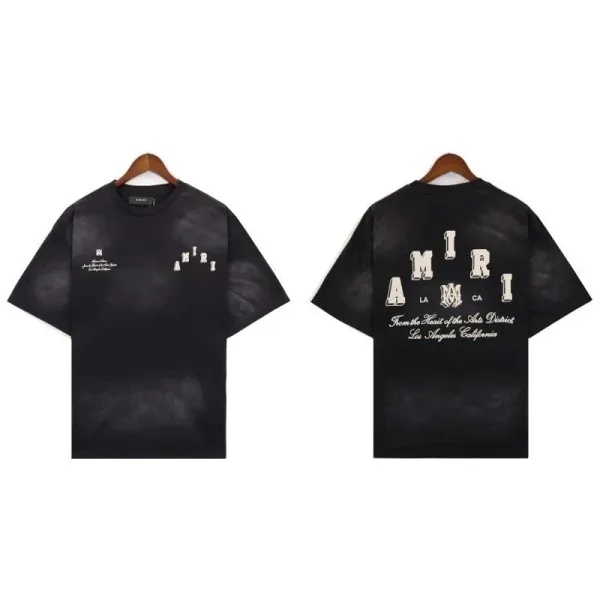 Amiri Distressed Logo Print Black T-Shirt - 1