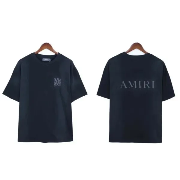 Amiri Logo Embroidered Black T-Shirt - 1