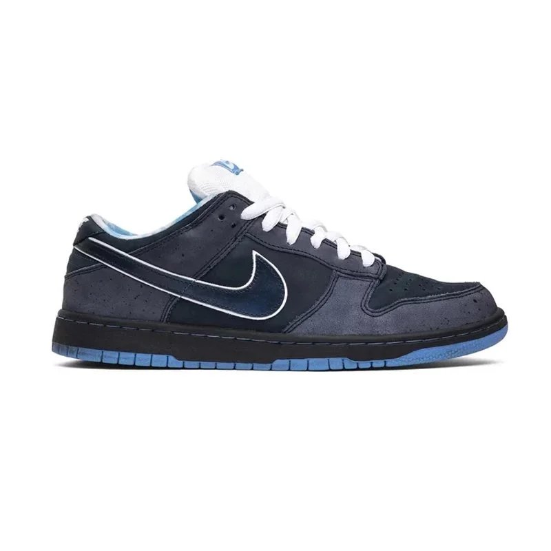 Nike SB Dunk Low Navy Blue Swoosh Sneakers - 1