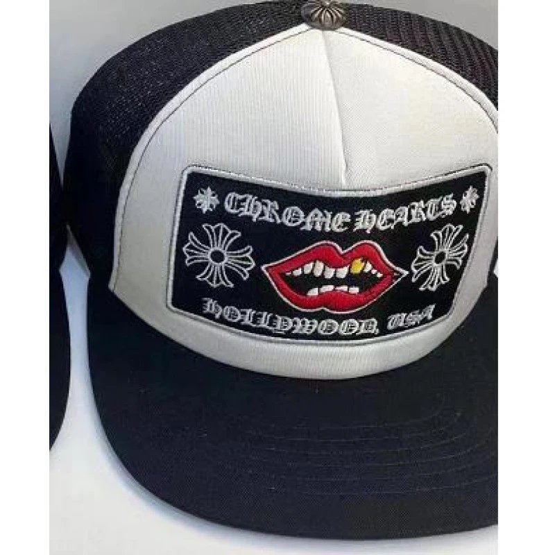 Chrome Hearts Hollywood USA Trucker Cap Black/White