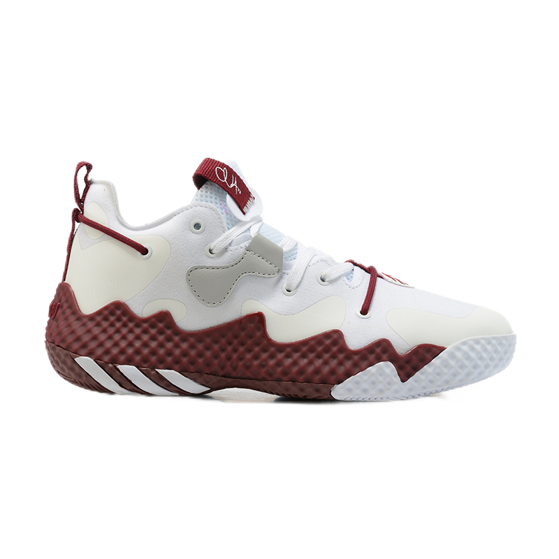 Adidas Dame 8 White Burgundy Basketball Shoes