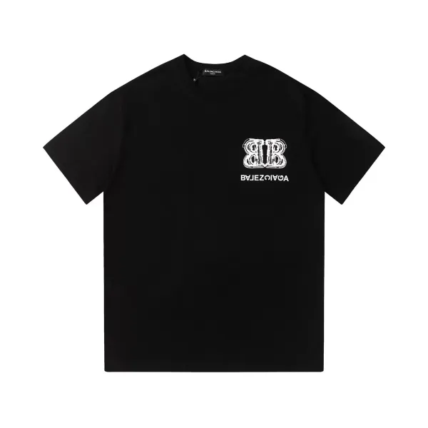 Balenciaga Logo Print Oversized T-Shirt Blue - 6