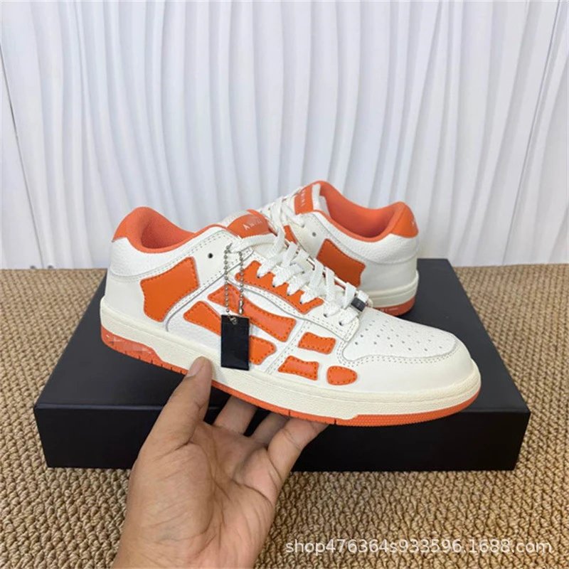 Amiri Skate Low Orange Skeleton Sneakers - 1