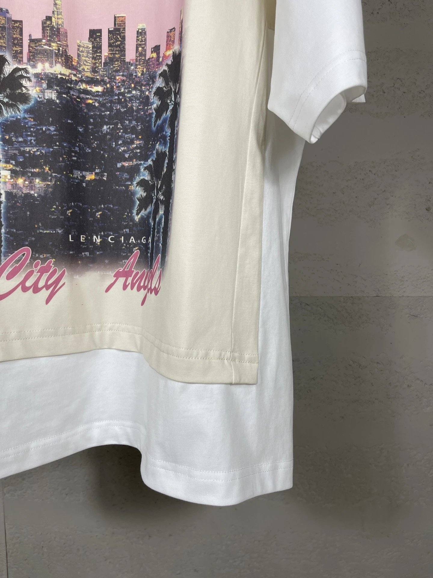 Balenciaga City Angels Print Oversized T-Shirt White Beige - 8