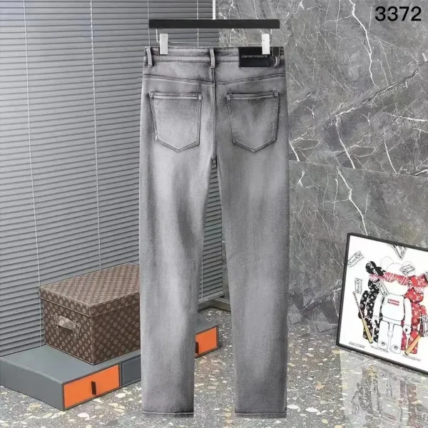 Emporio Armani Distressed Gray Slim-Fit Jeans - 1
