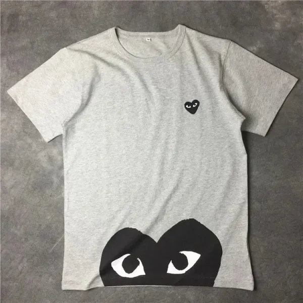 Play Comme des Garçons Heart Eyes Graphic T-Shirt Gray - 1