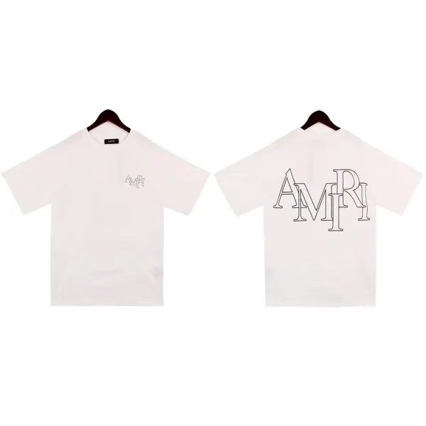 Amiri Outline Logo White T-Shirt - 1