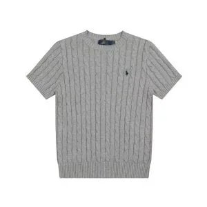 Ralph Lauren Cable Knit Short-Sleeve Sweater Gray - 10