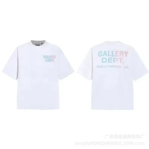 Gallery Dept. Hollywood CA Gradient Print T-Shirt White - 1