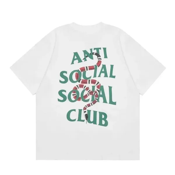 Anti Social Social Club Snake Print Oversized T-Shirt White - 1
