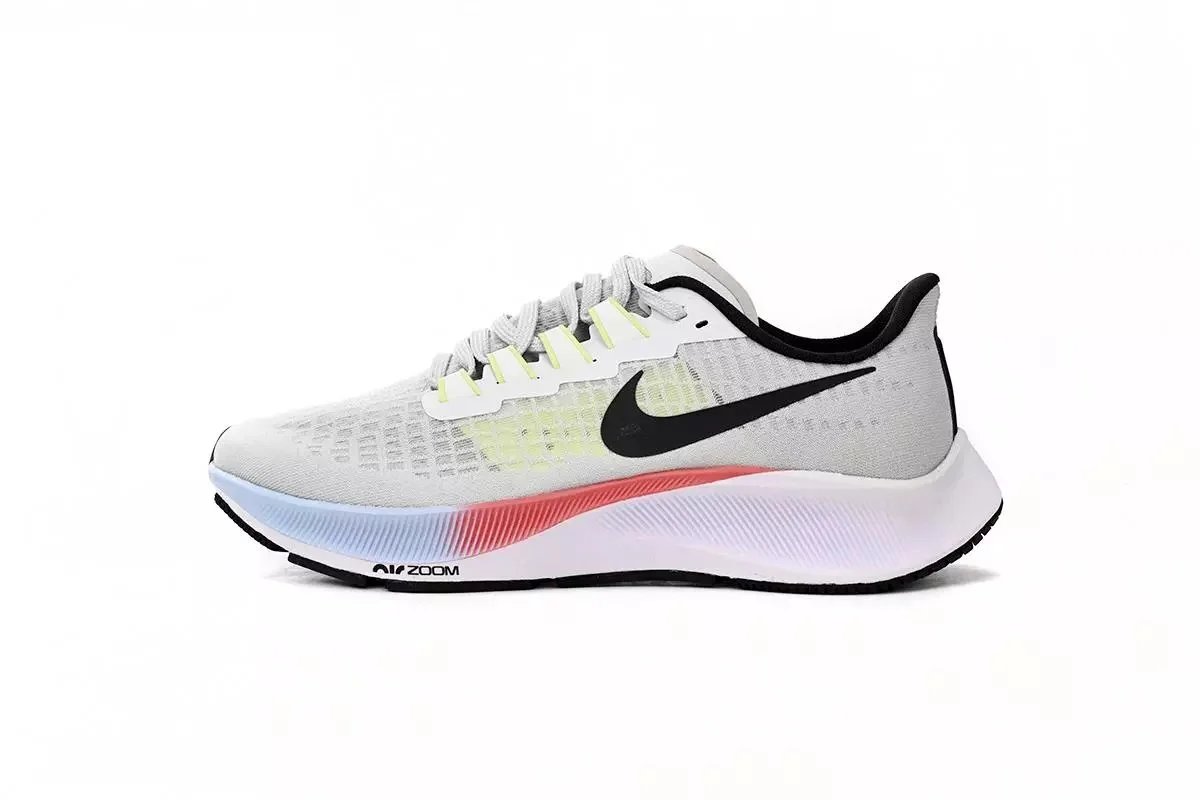 Nike Air Zoom Pegasus 39 Light Gray Volt Red Running Shoes - 1