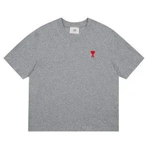 Ami Paris Heart Logo T-Shirt Brown - 7