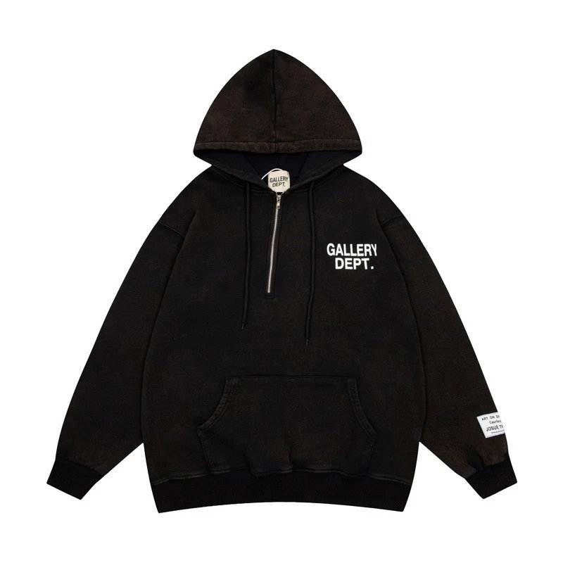 Gallery Dept. Half-Zip Hoodie Black