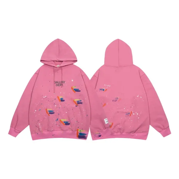 Gallery Dept Paint Splatter Pink Hoodie - 1