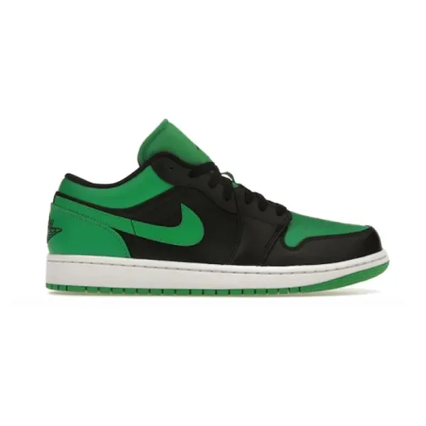 Air Jordan 1 Low Pine Green Black White Sneakers - 1