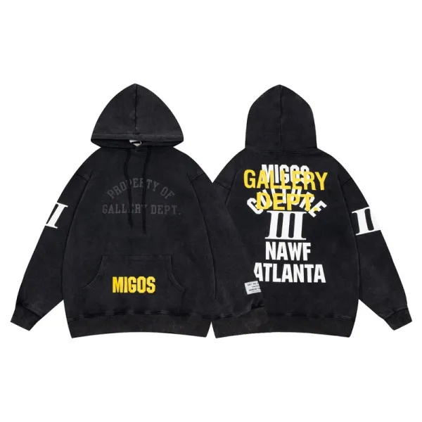 Gallery Dept x Migos Black Distressed Hoodie - 1