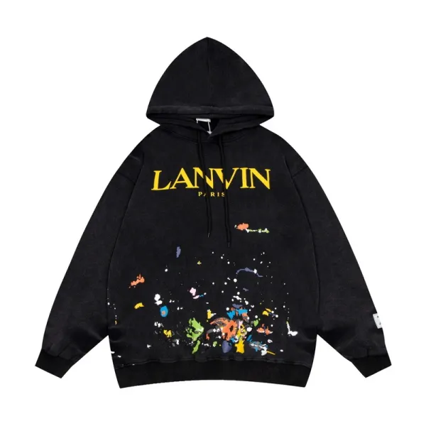Lanvin Paint Splatter Hoodie Black - 1