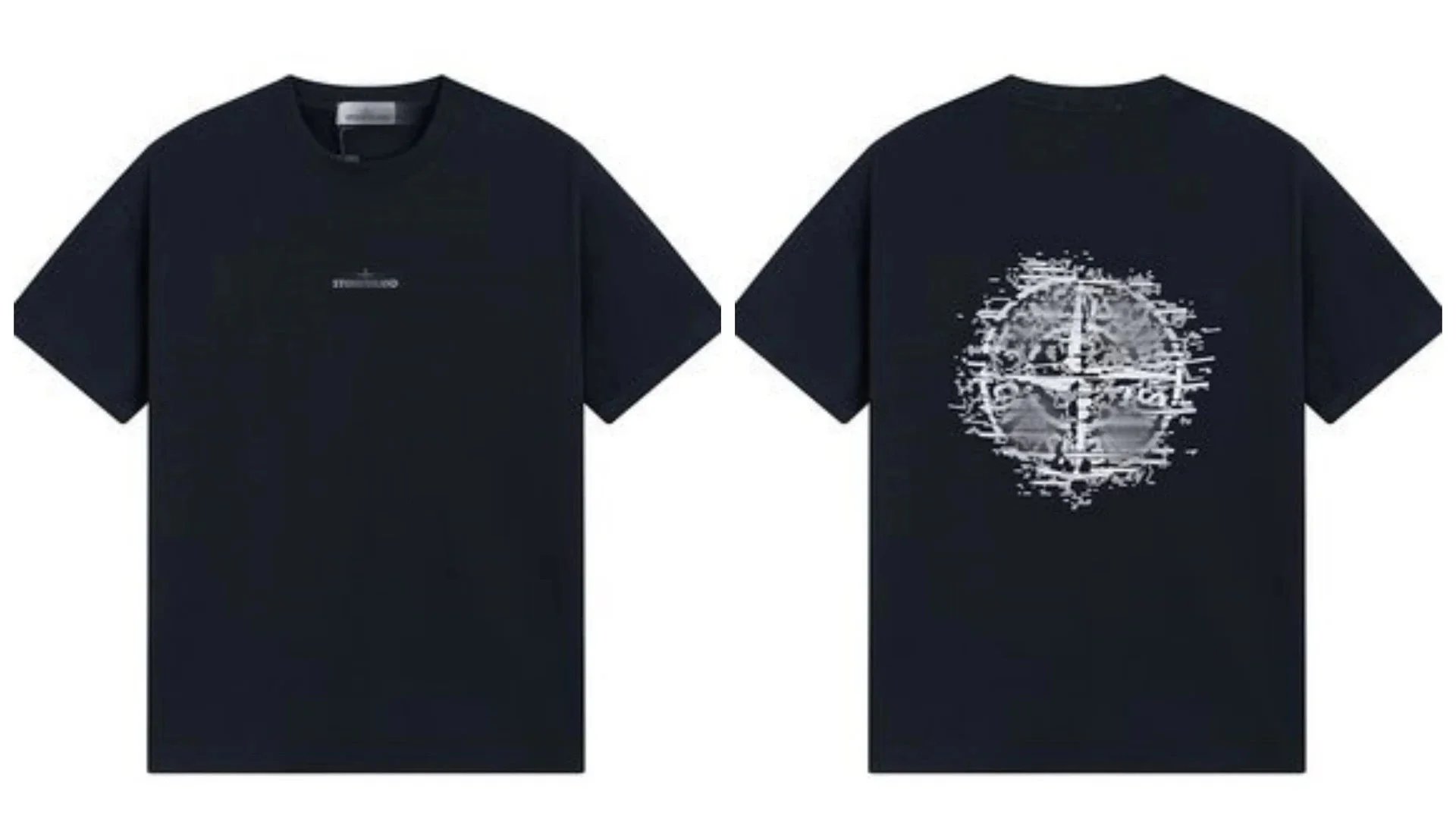 Stone Island Glitch Compass T-Shirt Navy - 1