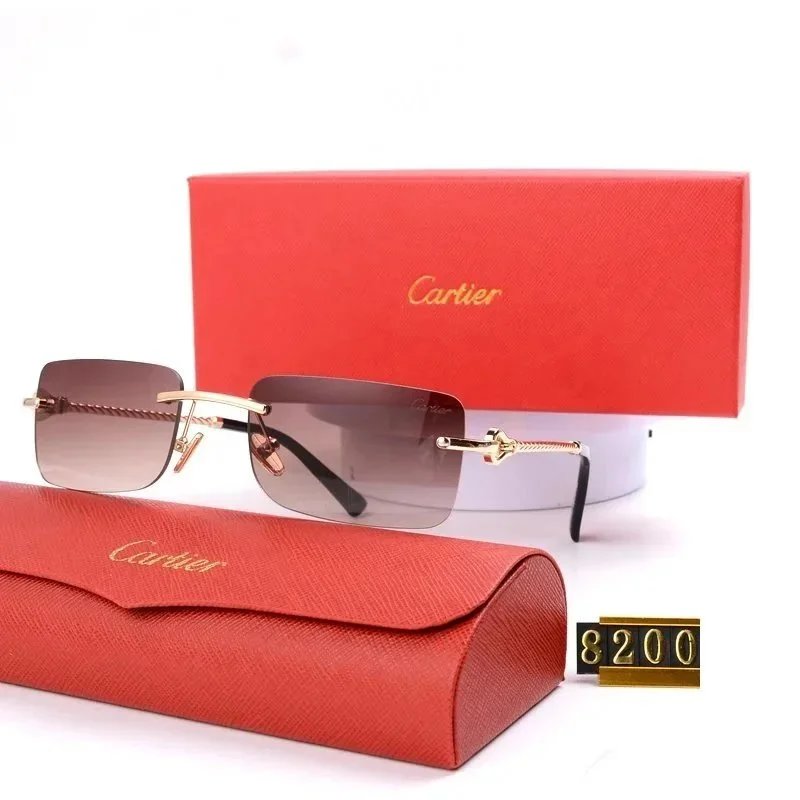 Cartier C De Cartier Rimless Optical Glasses Gold Brown - 4