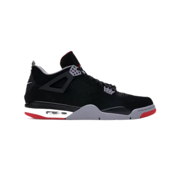 Air Jordan 4 Retro Black Cement Red Sneakers - 1