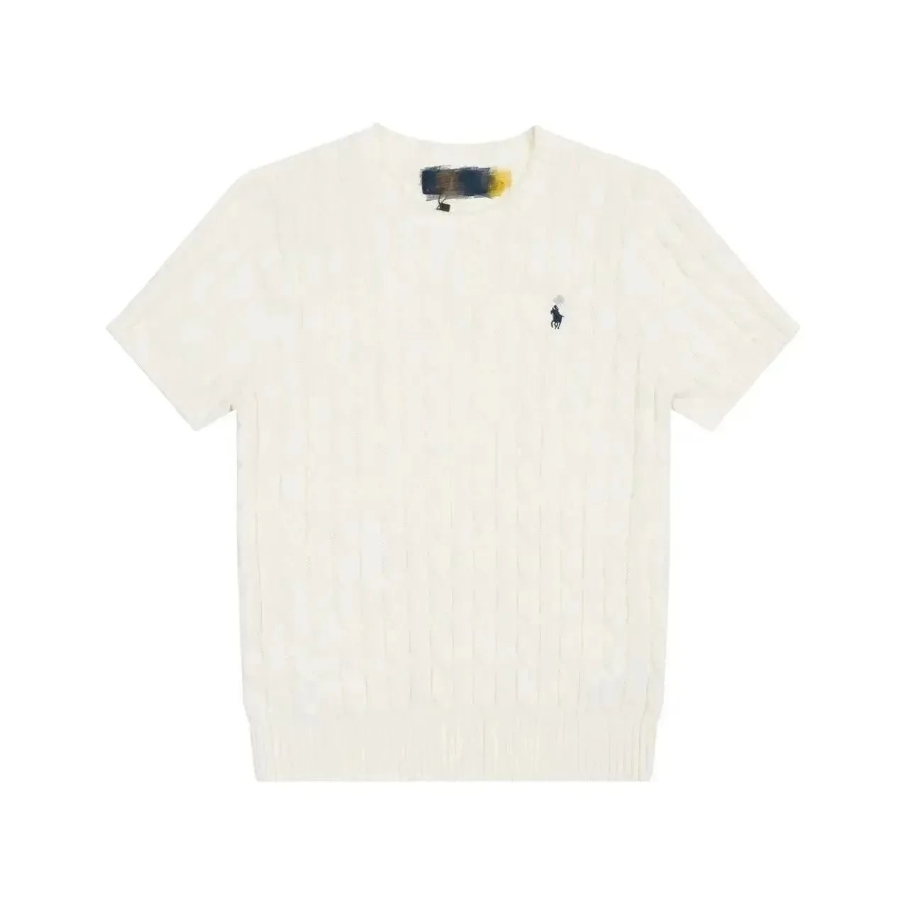 Ralph Lauren Cable Knit Short-Sleeve Sweater White - 1