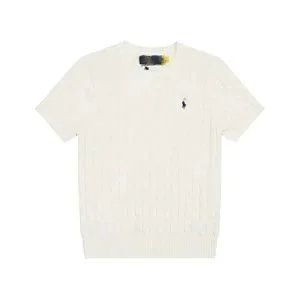 Ralph Lauren Cable Knit Short-Sleeve Sweater Gray - 9