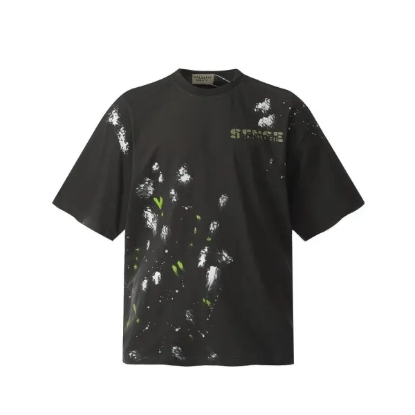 Gallery Dept Splatter Print Black T-Shirt - 1
