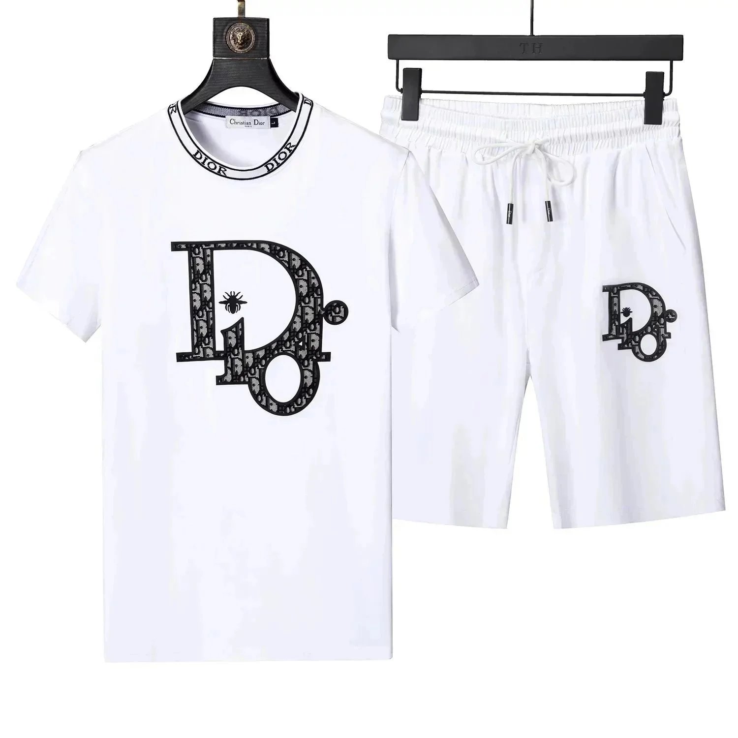 Dior Atelier Paris Embroidered Black Polo Shirt and Shorts Set - 10