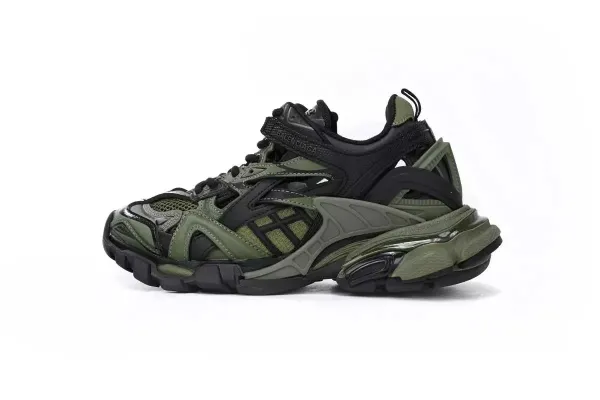 Balenciaga Track 3 Army Green Sneakers - 1