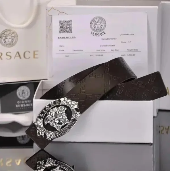 Versace Medusa Head Belt Brown Leather - 1