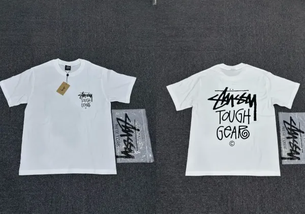 Stussy Tough Gear White Graphic T-Shirt - 1