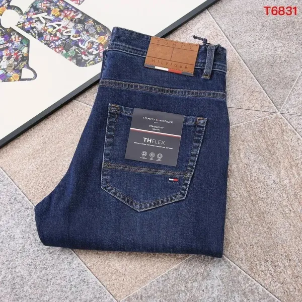 Tommy Hilfiger THFlex Straight Fit Denim Jeans Navy - 1