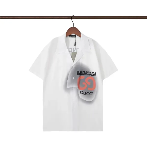 Balenciaga x Gucci Collaboration Short-Sleeve Shirt White - 1