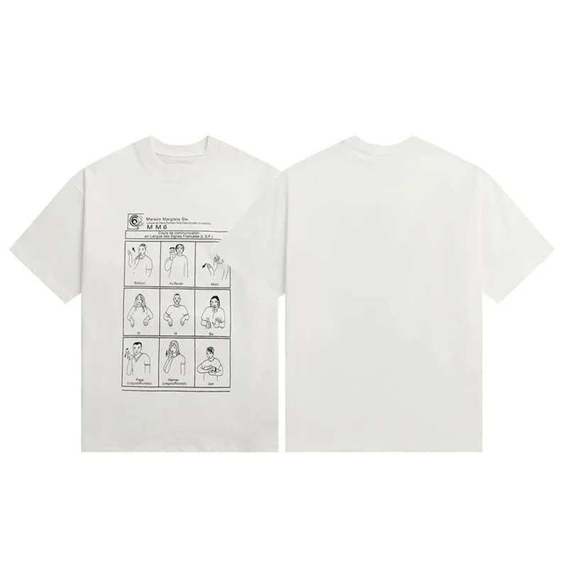 Maison Margiela MM6 Communication Chart White T-Shirt