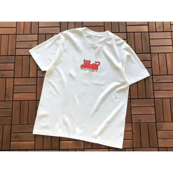 Supreme Devil Logo White T-Shirt - 1
