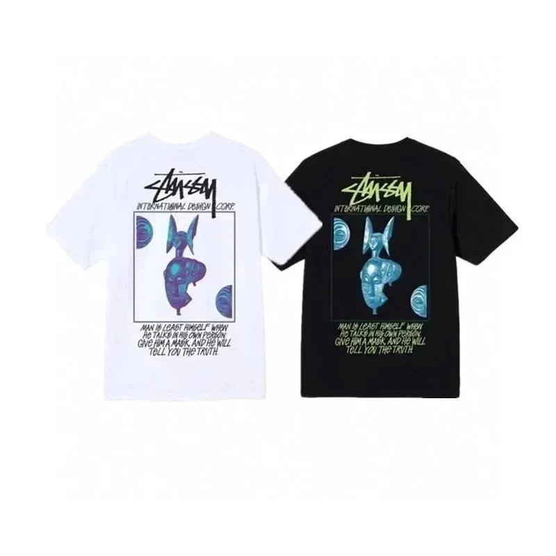 Stüssy International Design Corp. Mask Print White T-Shirt - 7