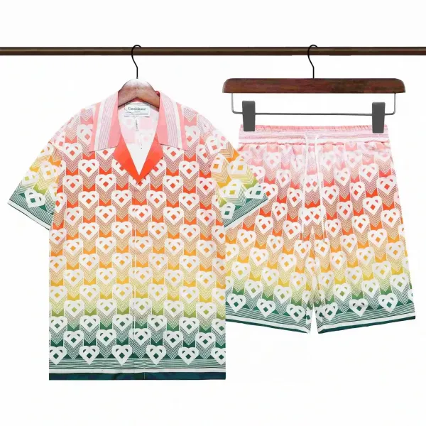 Casablanca Heart Gradient Print Shirt and Shorts Set Multicolor - 1