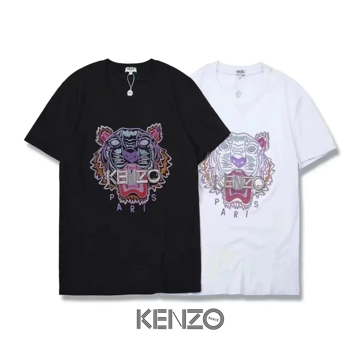 Kenzo Tiger Embroidered Pink T-Shirt - 5