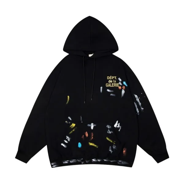 Gallery Dept. Paint Splatter Hoodie Black - 1