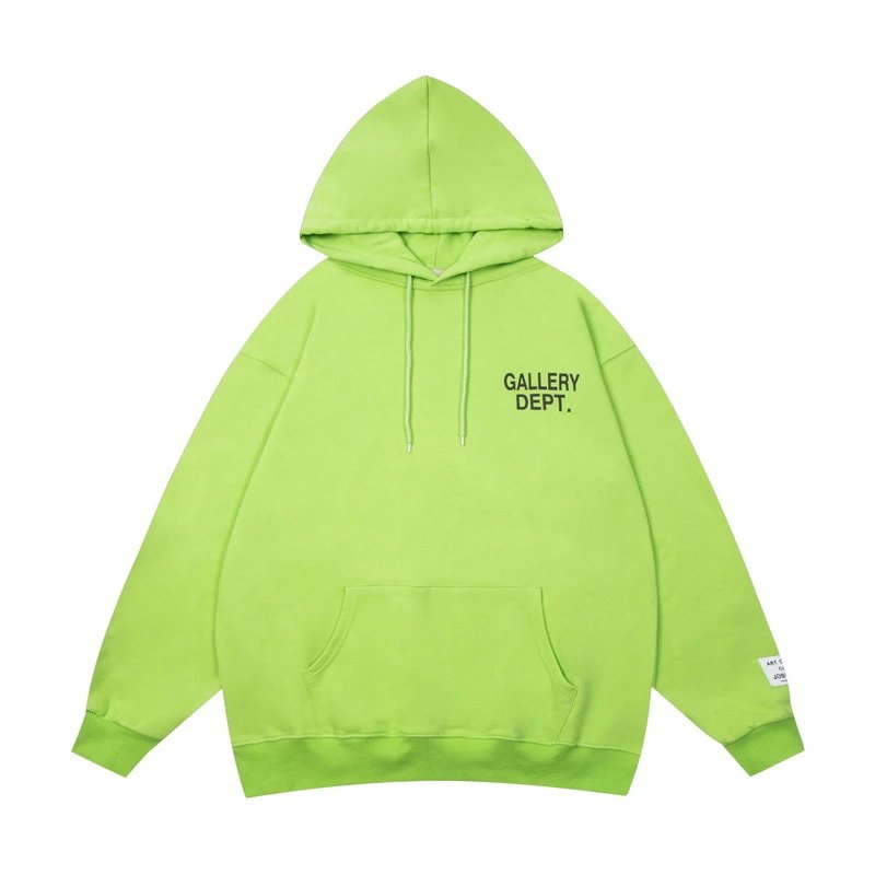 Gallery Dept. Logo Hoodie Lime Green Hoodies