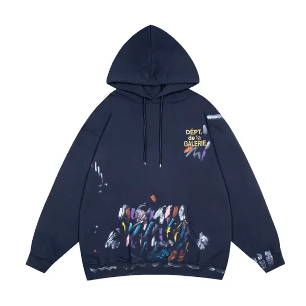 Gallery Dept. Paint Splatter Hoodie Navy - 1