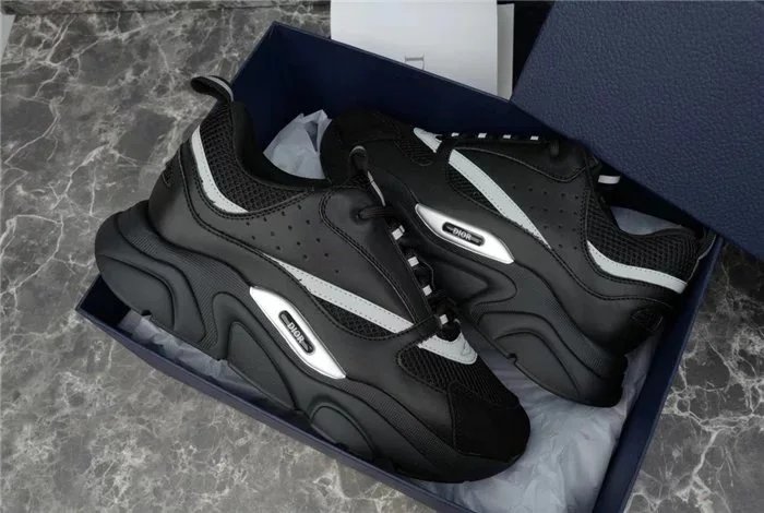 Dior B23 High-Top Sneakers Navy Blue and Transparent Oblique Print Sneakers - 7