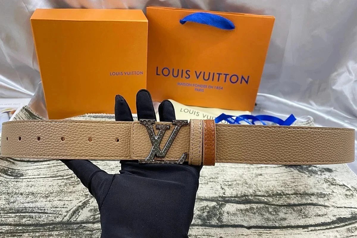 Louis Vuitton LV Initiales Belt Tan Monogram Leather Belt - 6