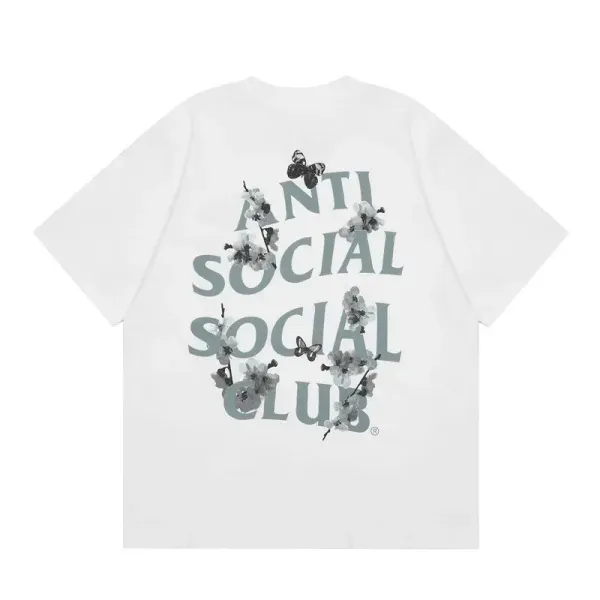 Anti Social Social Club Floral Print Oversized T-Shirt White - 1