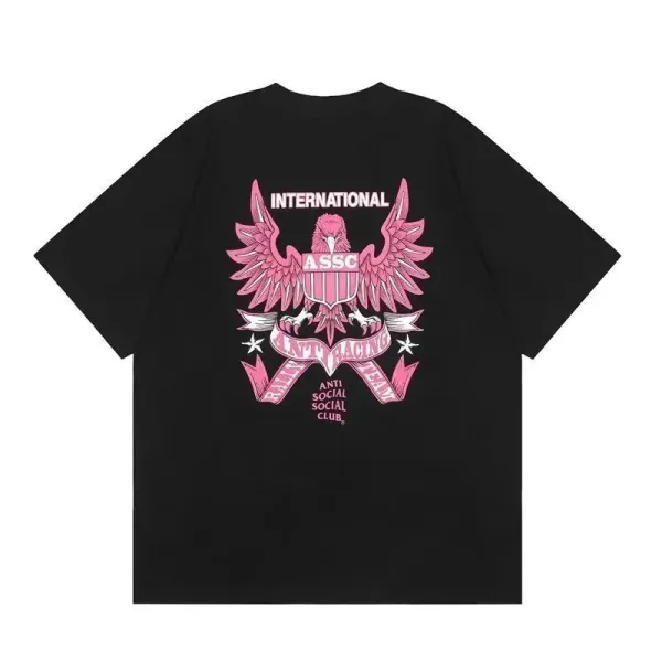 Anti Social Social Club International Eagle Pink Graphic T-Shirt - 1