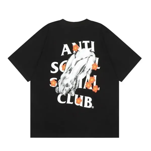 Anti Social Social Club Rabbit Floral Black T-Shirt - 1
