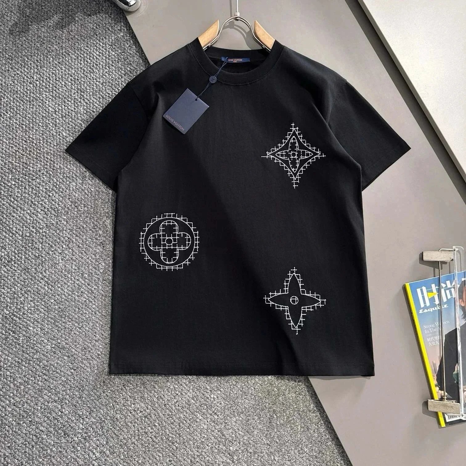 Louis Vuitton Monogram Stitch T-Shirt Black - 1