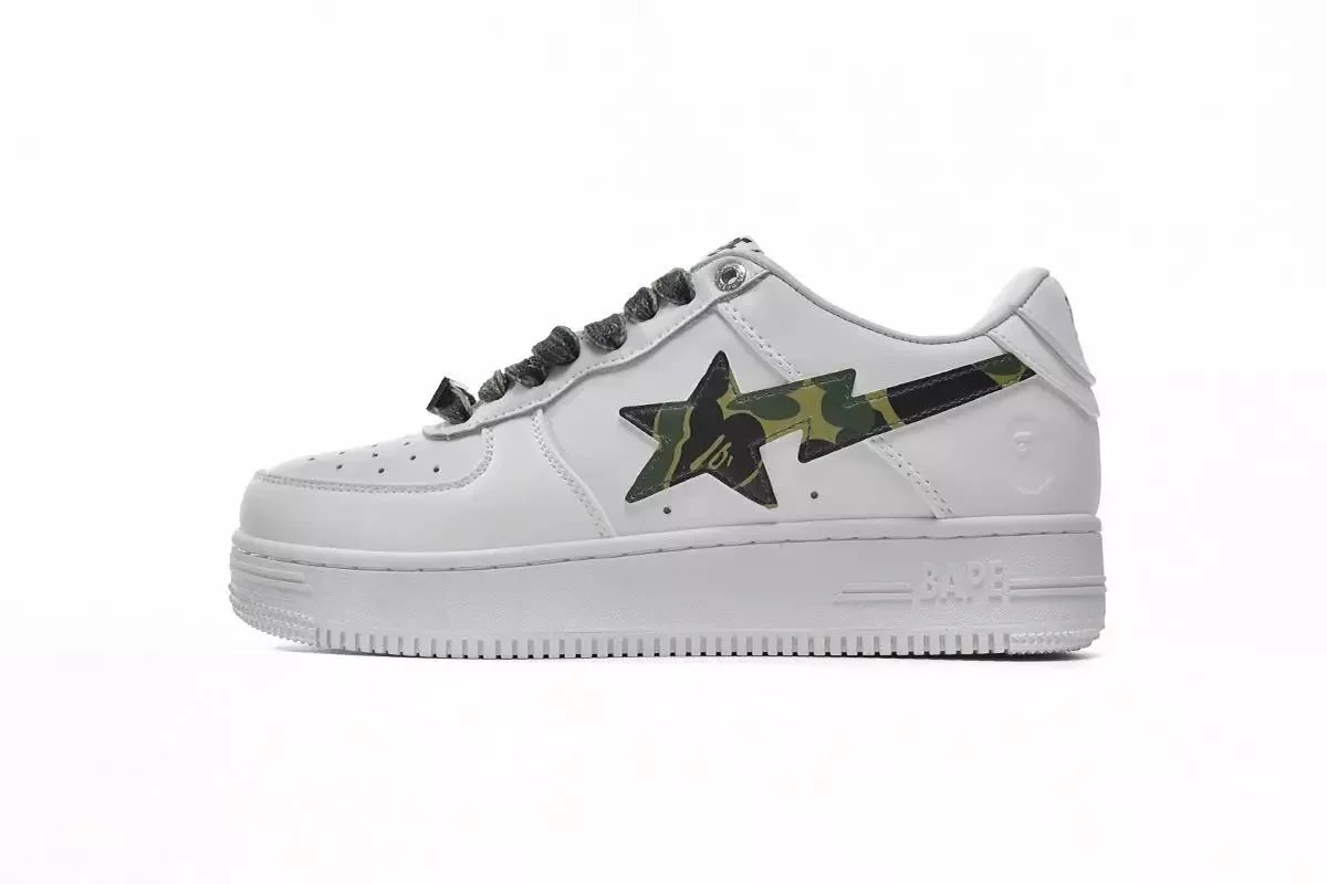 BAPE STA Low Camo Star White Sneakers - 1