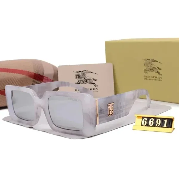 Burberry Square Frame Acetate Sunglasses Gray Marble - 1